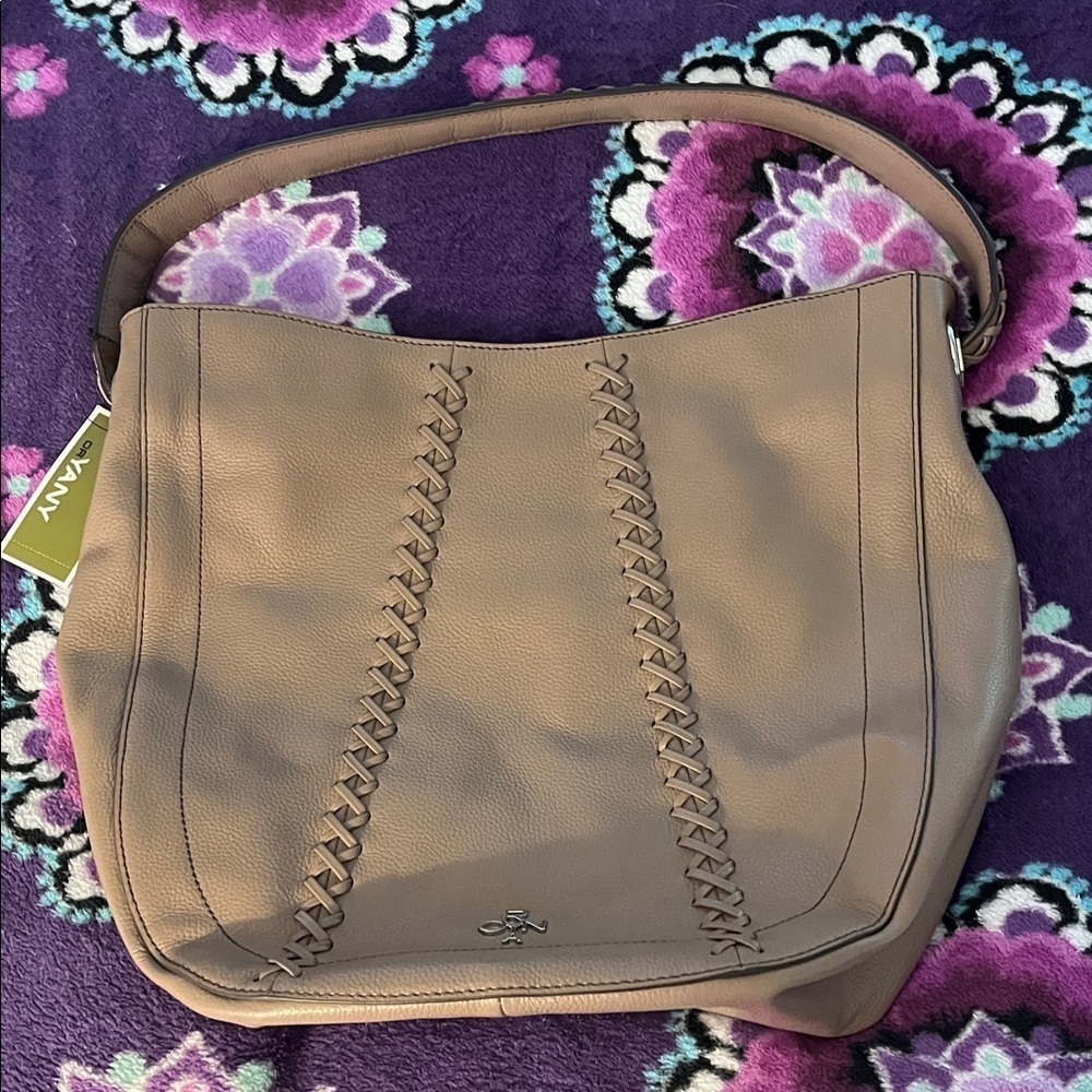 orYANY Tan Shoulder Bag with Stitch Detail NWT - Picture 5 of 13